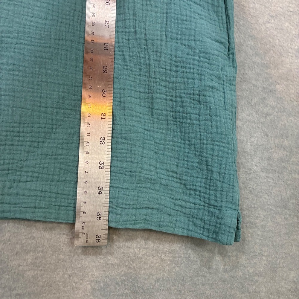 J.Crew Womens Short Sleeve‎ Double Gauze Cotton Shift Dress Blue Green Medium - Picture 4 of 9